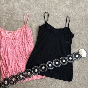Two Maurice’s lingerie tank tops and a waist belt